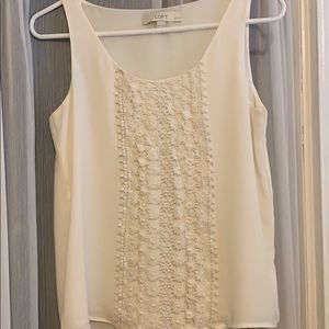 LOFT cream blouse tank top